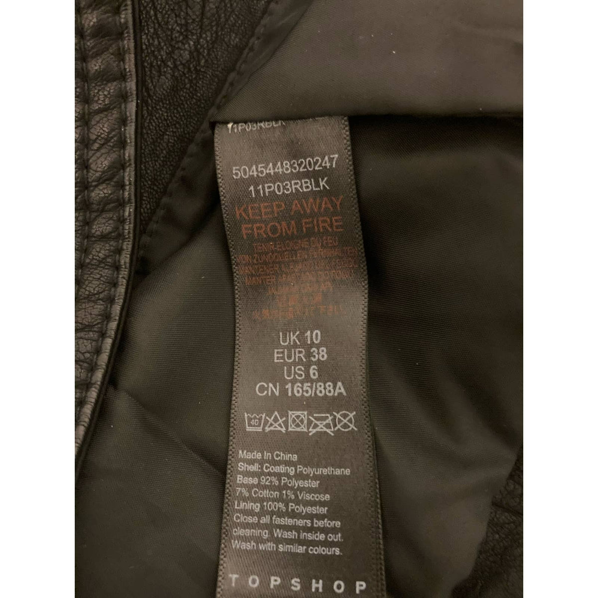 Topshop Crop Faux Leather Biker Jacket US Size 6 Black NWT Moto Silver Zippers