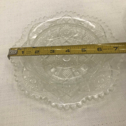 EAPG Crystal Glass Butter Oleo Dish Crystal Round Covered Antique Vintage Clear