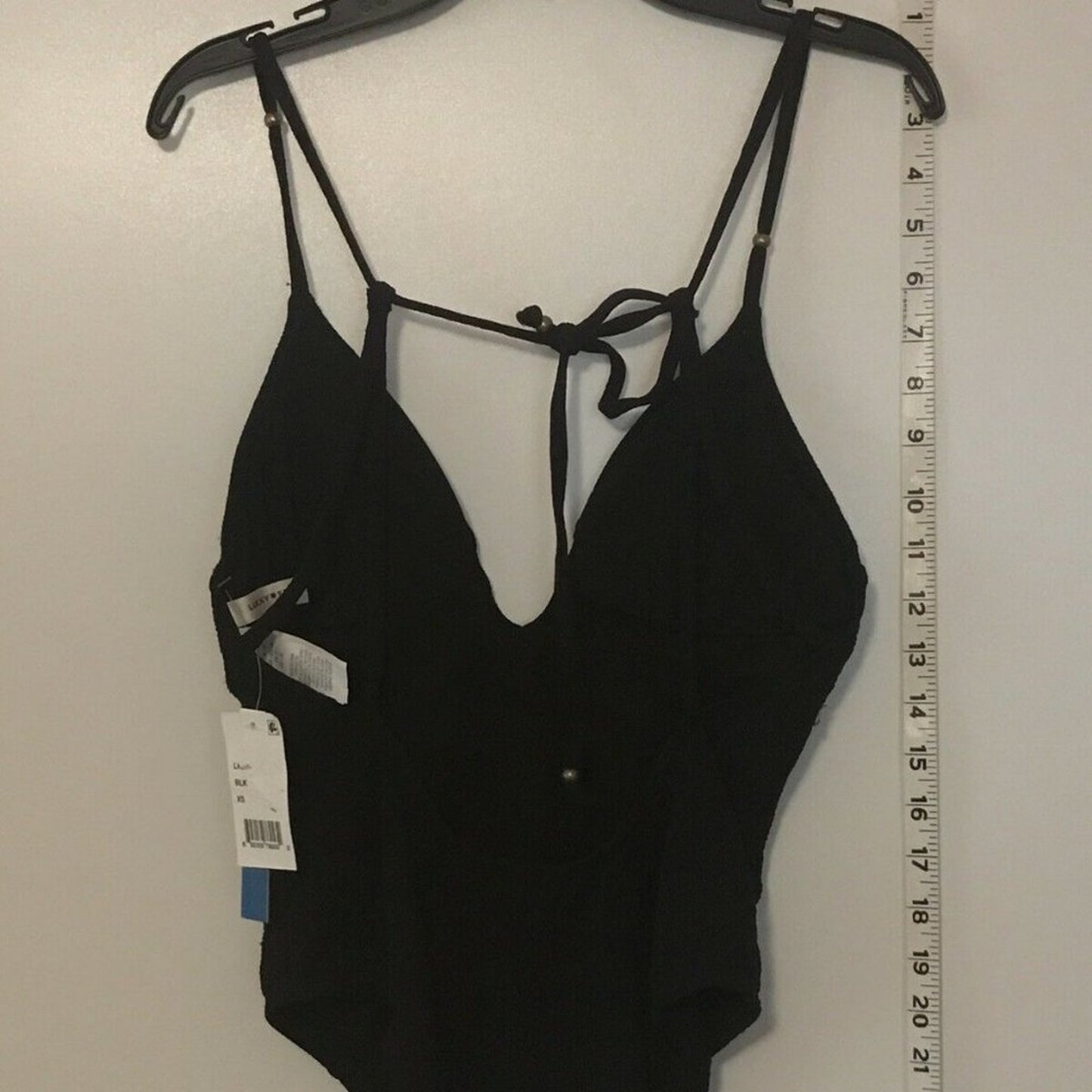 LUCKY BRAND Shoreline Chic Plunging Strappy Back Size XS Swimsuit tankini swim