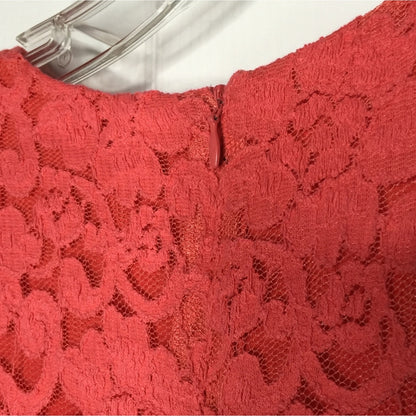 Brixon Ivy Coral lace Sleeveless dress Large Fit Flare Lined Stretch Summer