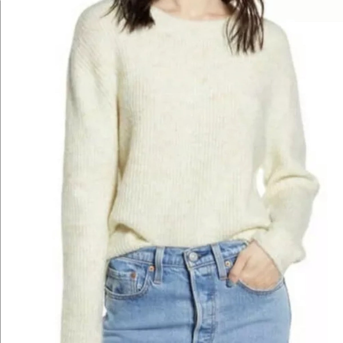 BP NWT Mark Pullover Sweater Multicolor Ivory Small