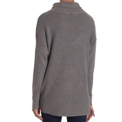 Devotion by Cyrus Long Sleeve Rib Cowl Mock Pullover Sweater Sz Small Gray NWT