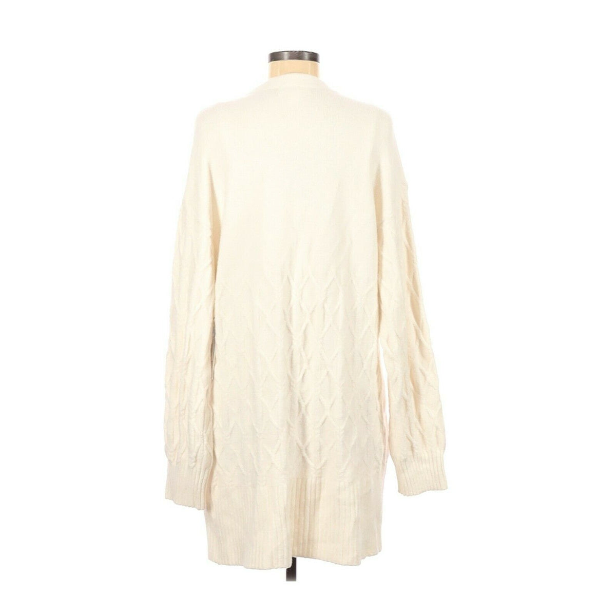 Treasure & Bond Boho Cashmere Open Front Cardigan Sweater Long Sleeve Ivory M