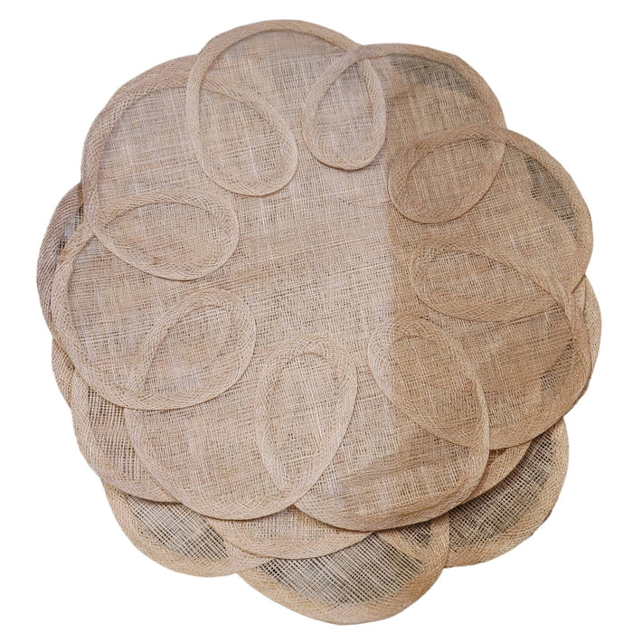 Vintage SET of 4  Raffia Straw Wicker Placemat Home Decor Round Earthtone