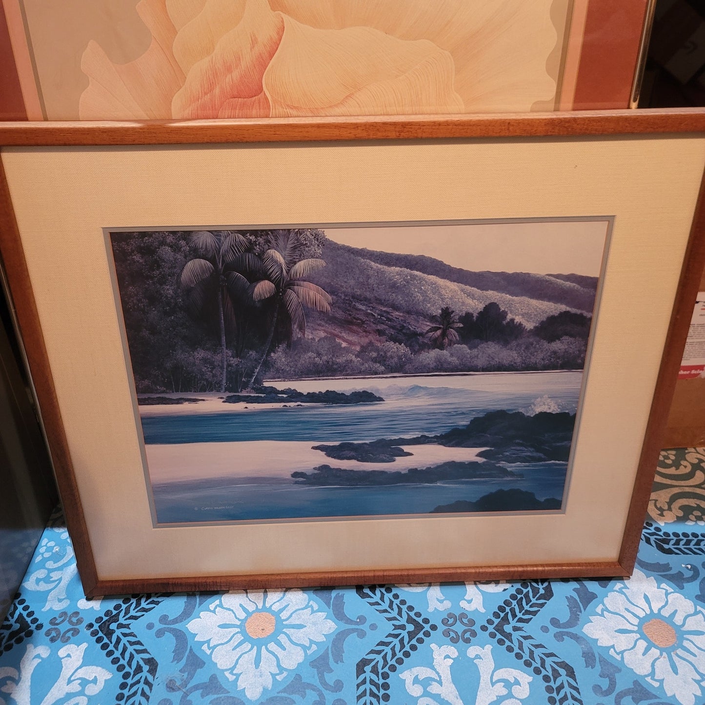 Curtis Wilson Cost Private Landing, canvas giclée Hand signed 1984 Framed 30x24