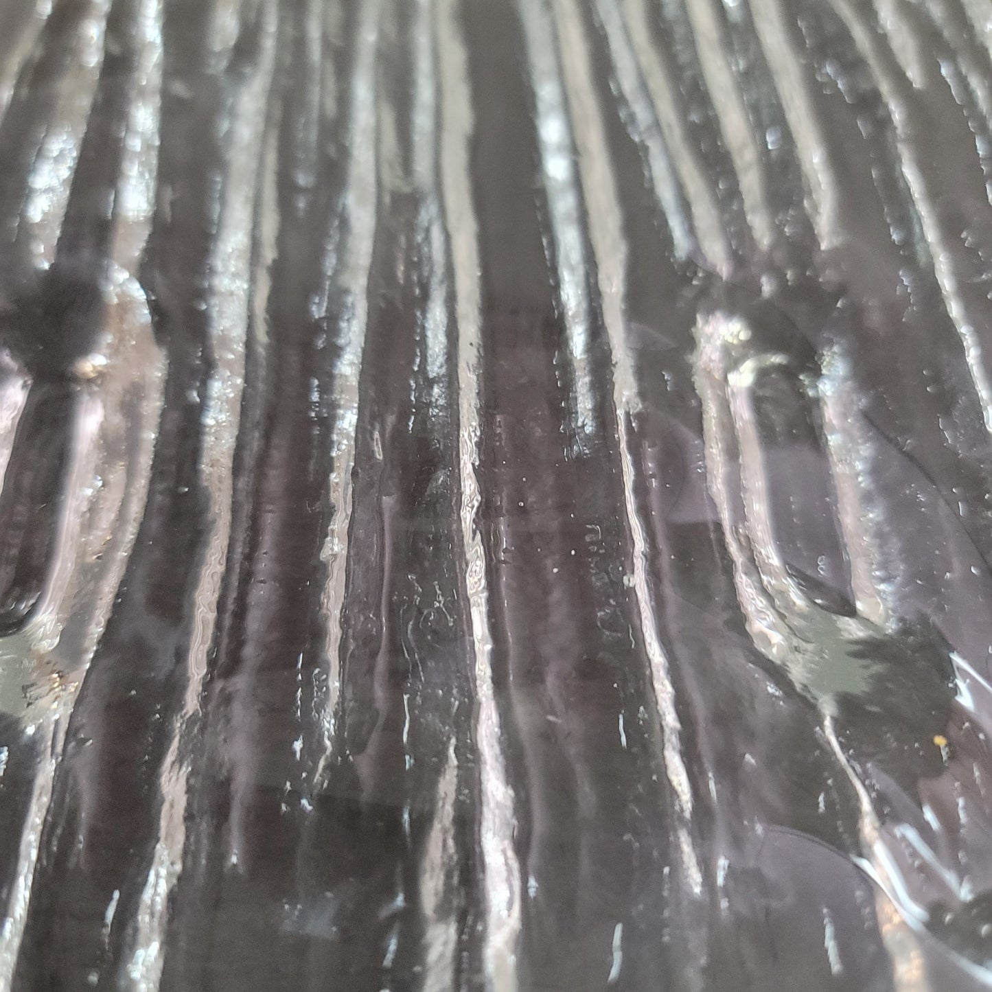Ice Water Textured Foot Rectangle Scandinavian Glass Crystal Servving Tray Bark