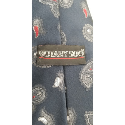 Botany 500 Vintage Navy Blue Paisley Mens Neck Tie 58" 80s 90s work