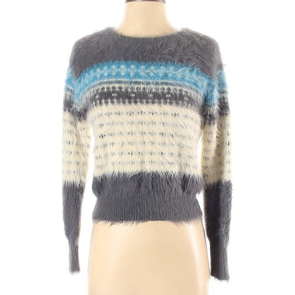 Lou & Grey Pullover Sweater Long Sleeves Striped XXS Fuzzy Long sleeve Cozy