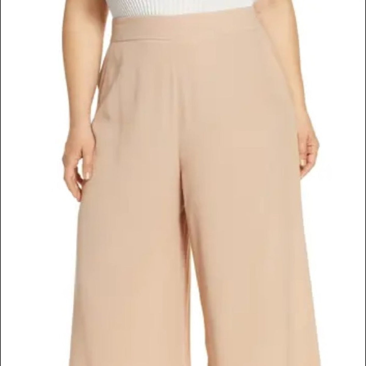 Leith NWT Tan Taupe Pocket Easy Cropped Pants 3X