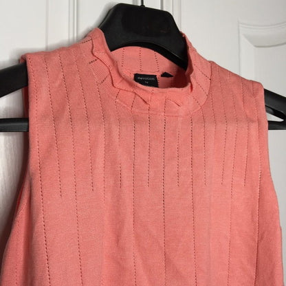 NWT Cyrus Pointelle Scallop Trim Knit Tank Top Size Large