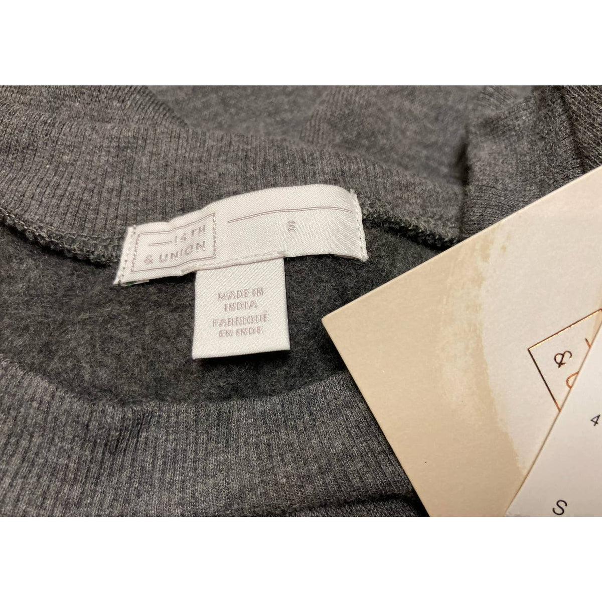 14th & Union Women's Top Small Charcoal Heather Grey/Gray NEW Peplum Hem Sweater
