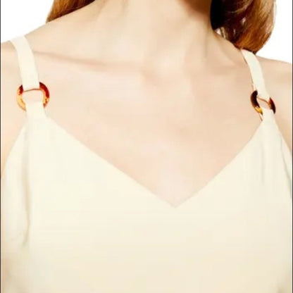 Topshop NTW Light Yellow Tilda Ring Camisole Top Size 8