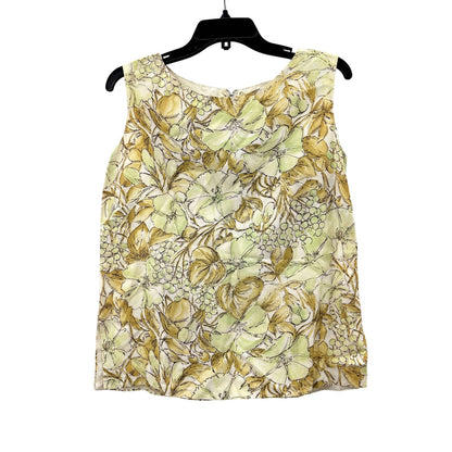 Vintage Summer Floral Lightweight Blouse Round Neck Top