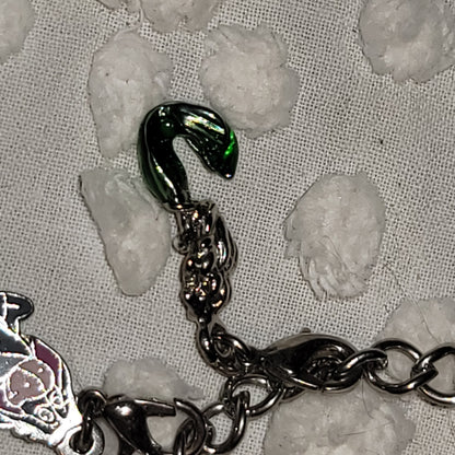 Disney 4pc charm bracelet Necklace Mermaid Eeyore BFF Mickey 18" silver colors