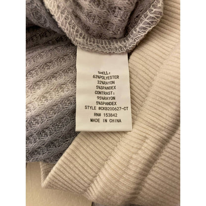 Melloday Women Brushed Waffle Tie Dye Jogger Pants Medium Grey Combo NWT Pockets