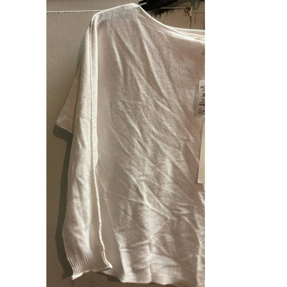 Caslon Top Extra Small/XS White NEW Loose Oversize Inside-Out Sweater Dolman