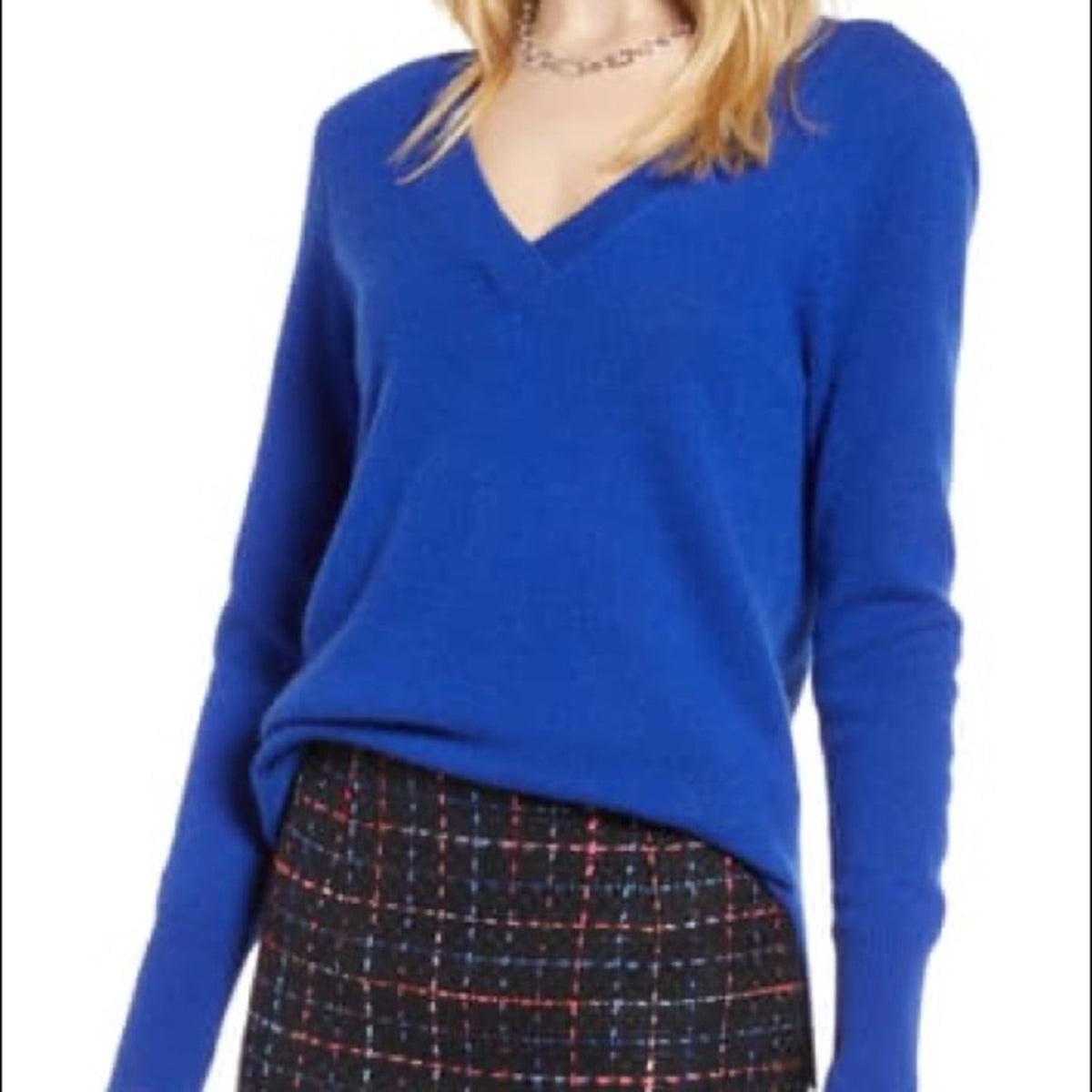 Halogen NEW V Neck Cashmere Sweater Extra Small