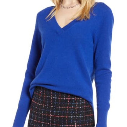 Halogen NEW V Neck Cashmere Sweater Extra Small