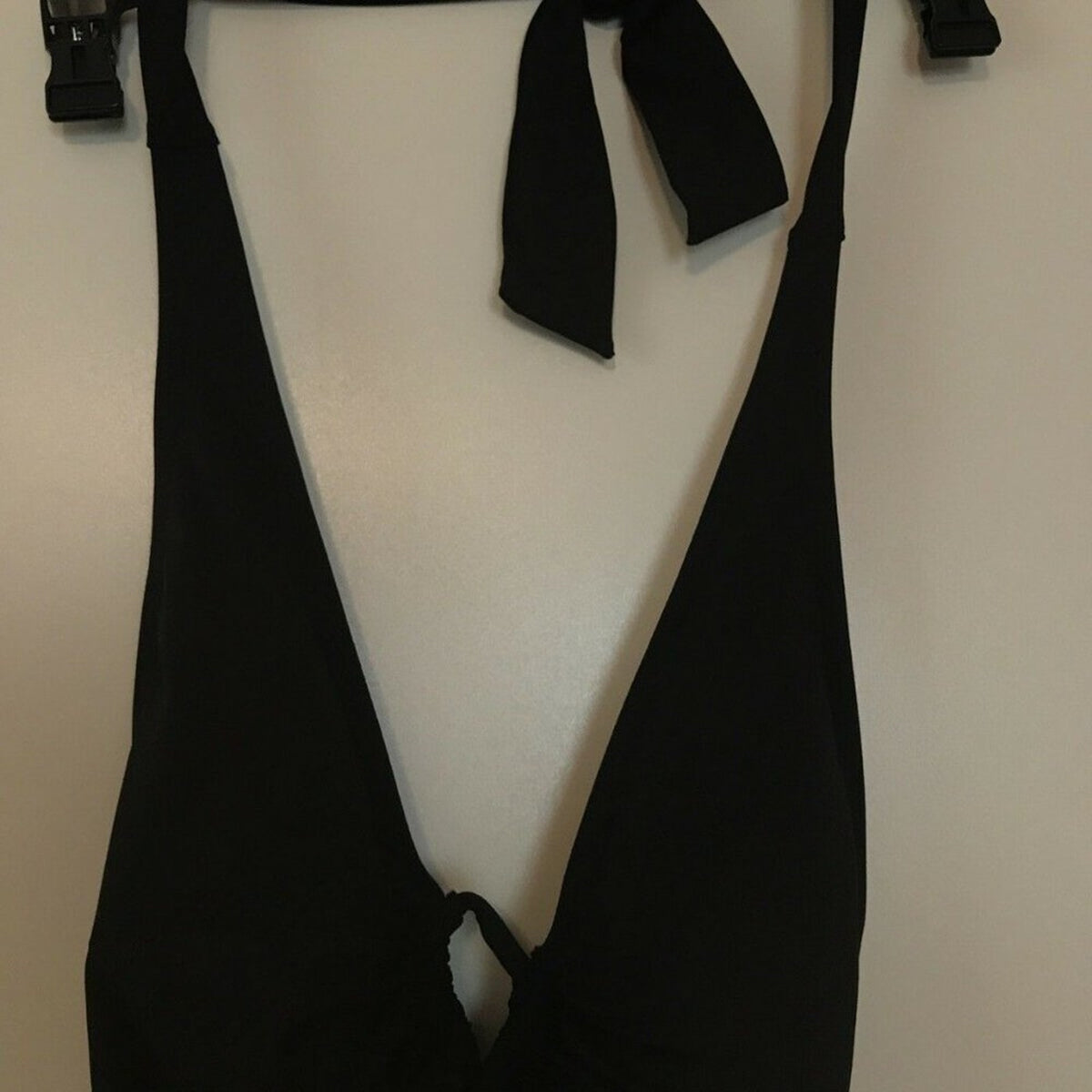 Ralph Lauren NEW Halter Front Keyhole Swimsuit Tankini Solid Black Size 4