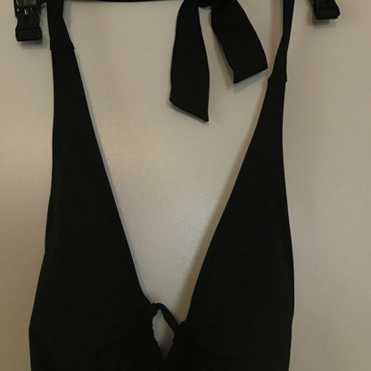 Ralph Lauren NEW Halter Front Keyhole Swimsuit Tankini Solid Black Size 4