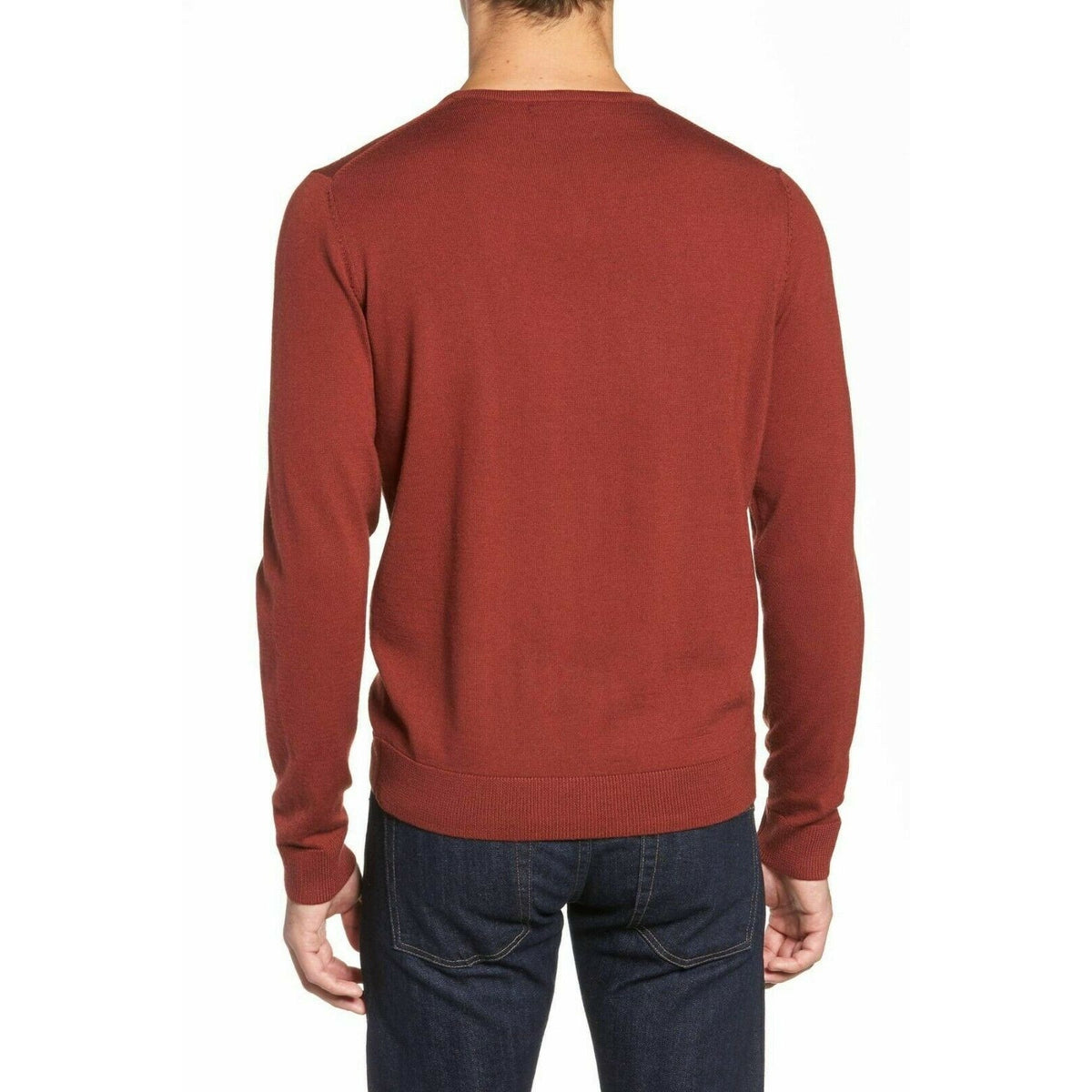 Nordstrom Men's Shop NWT Burgundy Russet Crew Neck Sweater 3XL