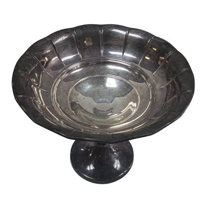 Vintage Signed Cheshire 95 Silver Plated Pedestal Dish Tarnished