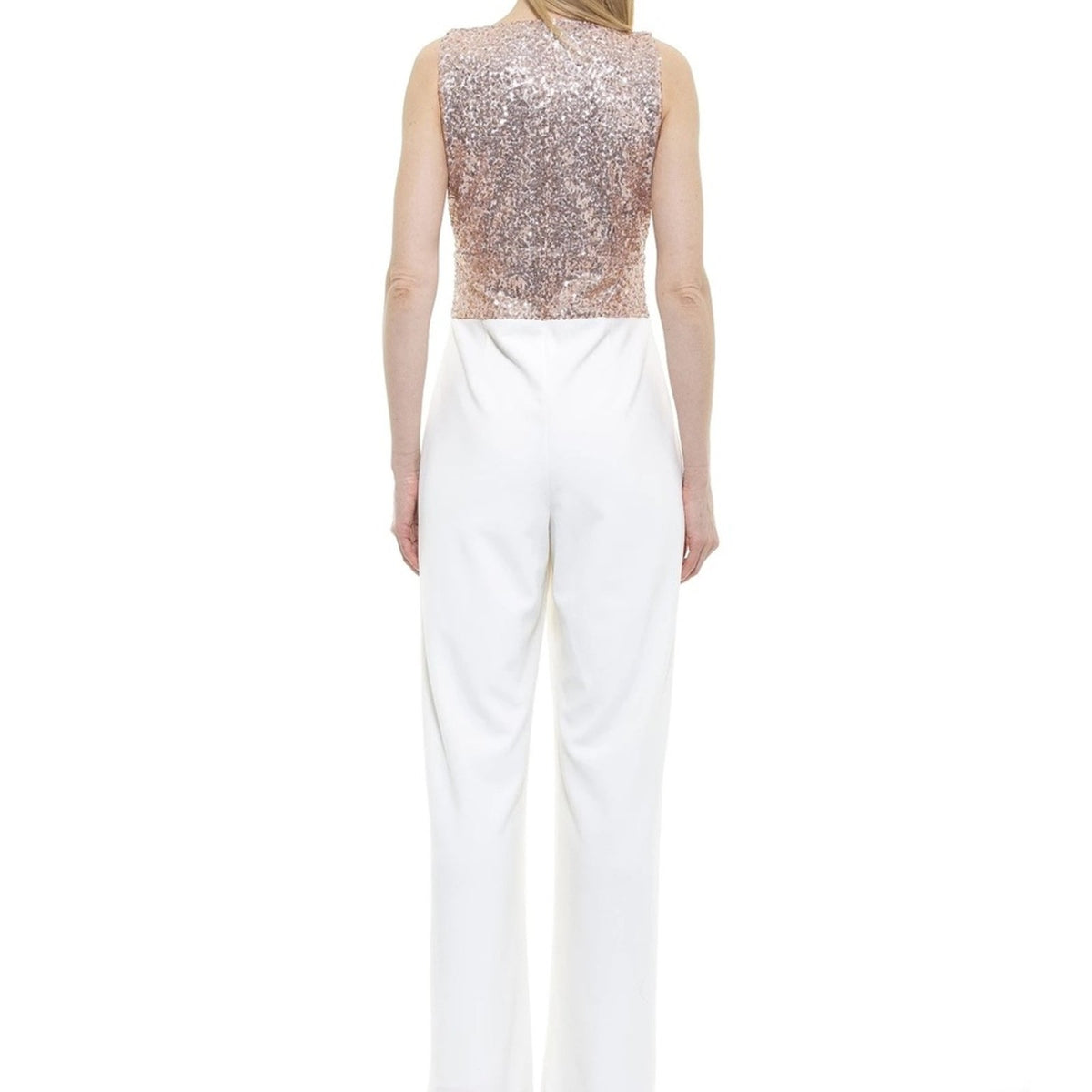 Alexia Admor Molly Mixed Sequin Split Hem jumpsuit Size 2