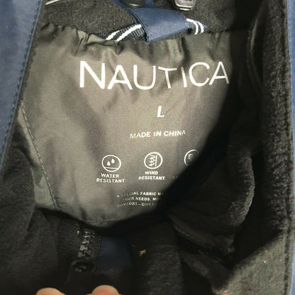 Nautica Shell & Quilted Liner Hooded Jacket Long Sleeves Water-Resistant Large