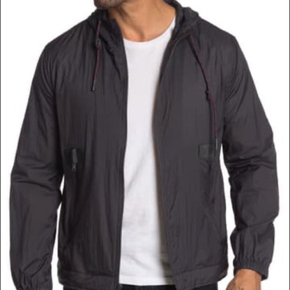 Andrew Marc NEW Parachute Hooded Jacket XXLarge Windbreaker xxl Black Packable