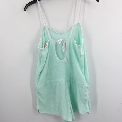 OP. Romper Adjustable Straps Bow Front Sleeveless Square Neck Green Size Small