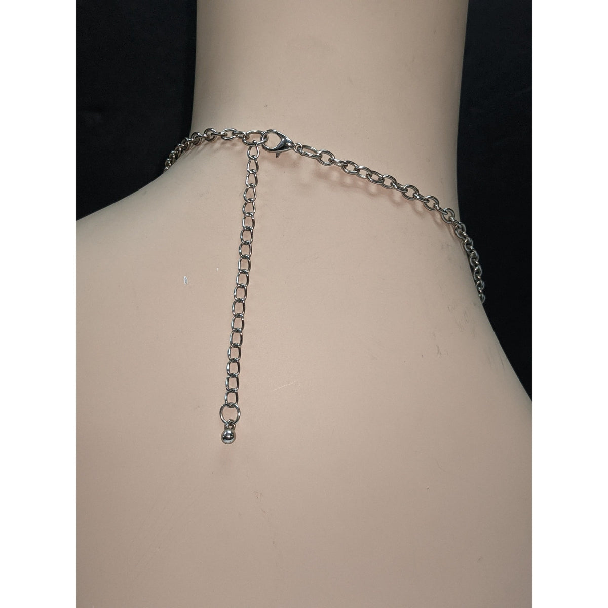 Vintage Costume Jewelry White Faux Pearl Rhinestone Chain Necklace