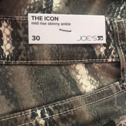 Joe’s NEW Snake Skin Pattern Jeans Icon Mid Rise Skinny Ankle Size 30