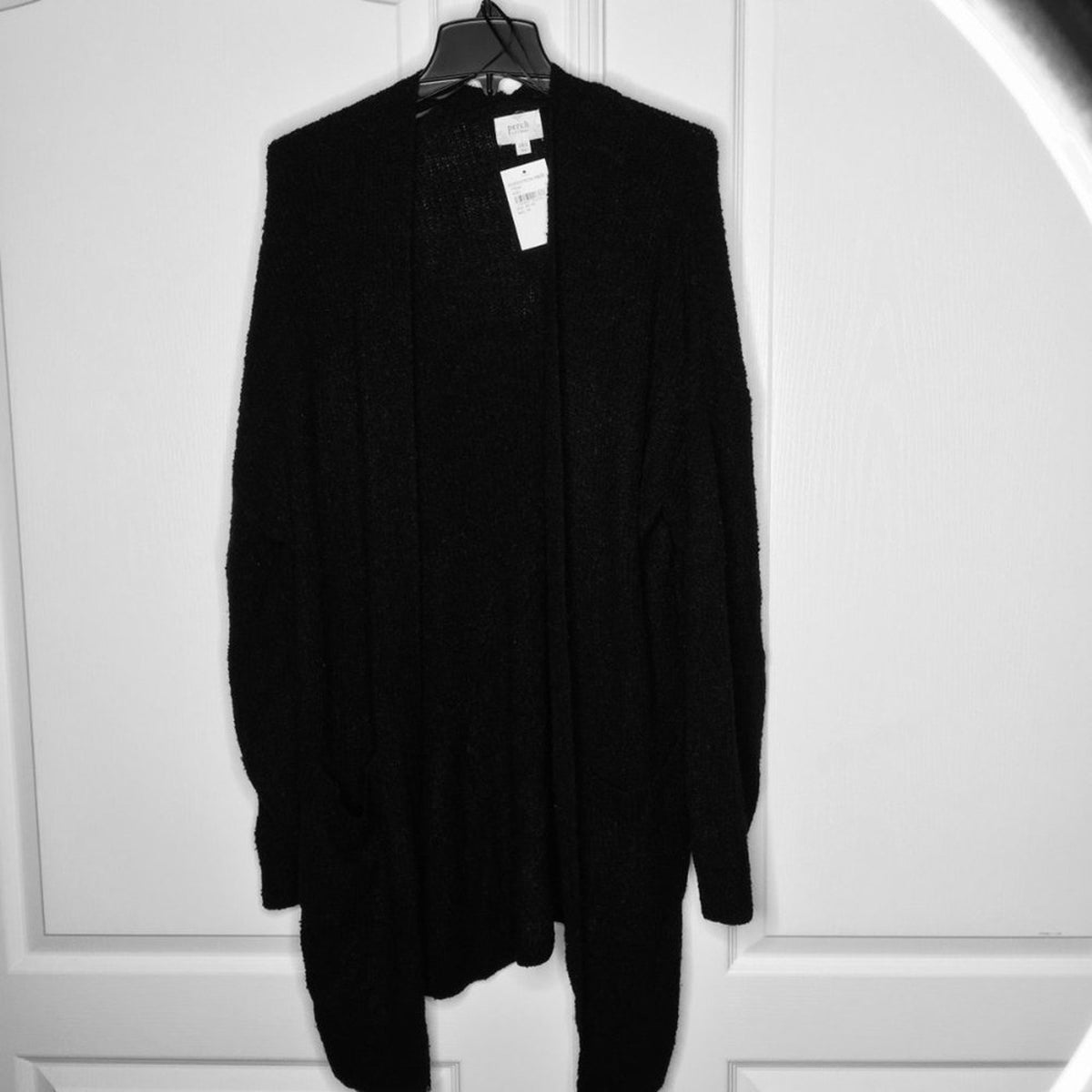 Perch by Blu Pepper Open Front Cardigan Sweater Long Sleeve Black Size 2XL