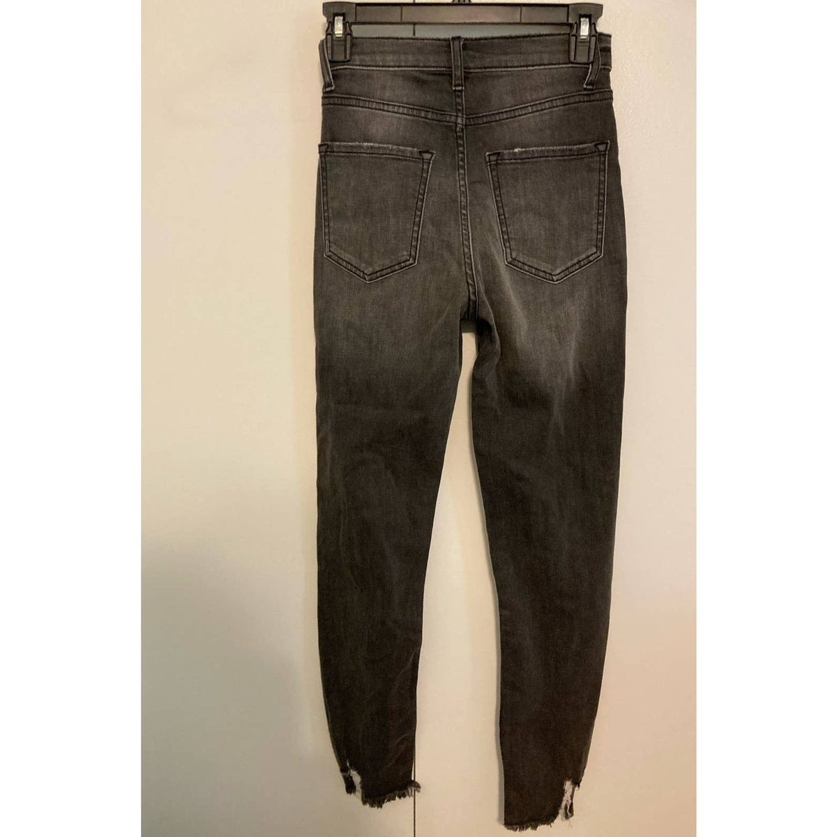 Sneak Peek Women's Frayed High Waist Skinny Boyfriend Jeans Size 1/W25 Black NWT