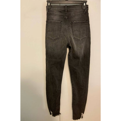 Sneak Peek Women's Frayed High Waist Skinny Boyfriend Jeans Size 1/W25 Black NWT