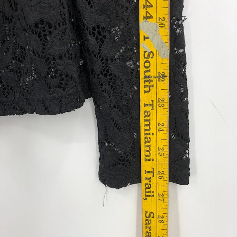 Black lace off the shoulder see thru Blouse layering Medium