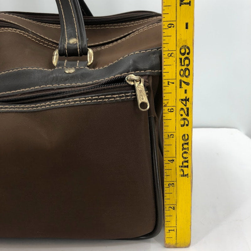Verdi International VINTAGE Travel Tote top handle duffle Gym bag Carry on Brown