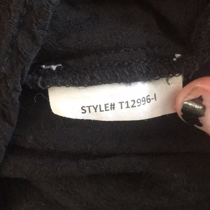 Lush NEW Black Split Neck Long Sleeve Blouse Small