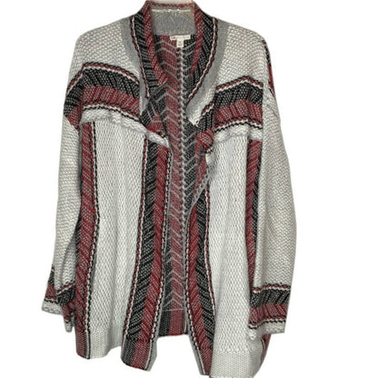 Cato Tribal Open Front Cardigan Sweater Long Sleeve Geometric Multicolor BOHO XL