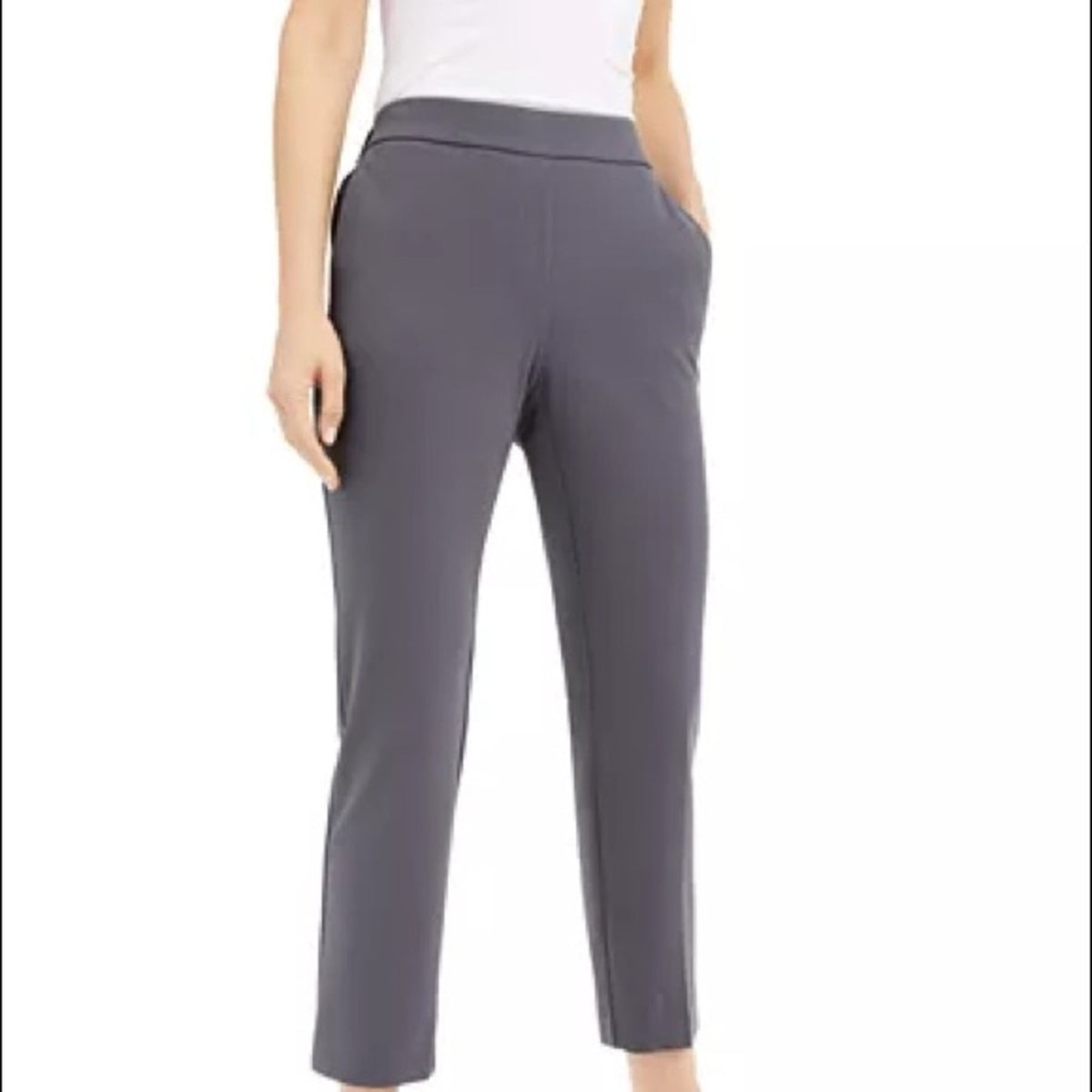 Alfani Tummy Control Slim Leg Grey Pants Size 8 Career Casual