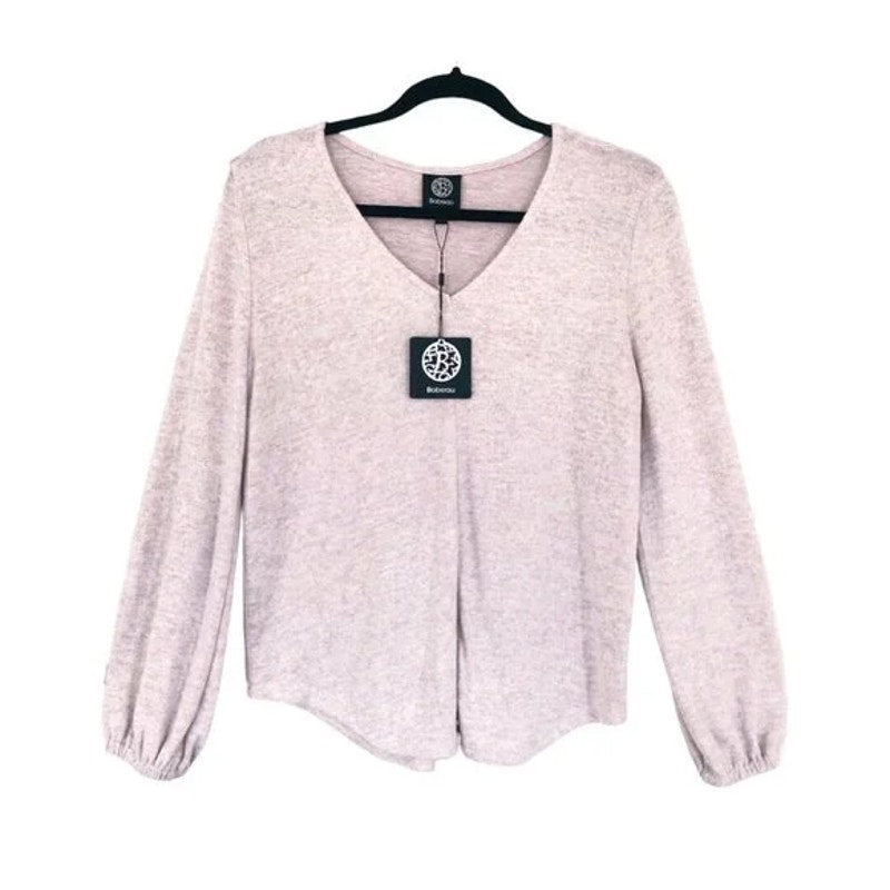 Bobeau Women's Knit V-Neck Pullover Top Medium Angel Wing/Pink NWT Boho Peasant