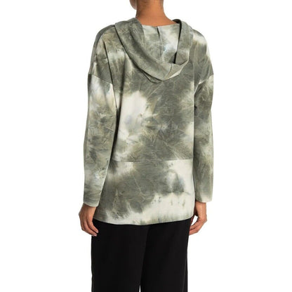 Melloday Womens Hoodie Sweatshirt Medium Olive Green Tie Dye NEW Pocket Hipster