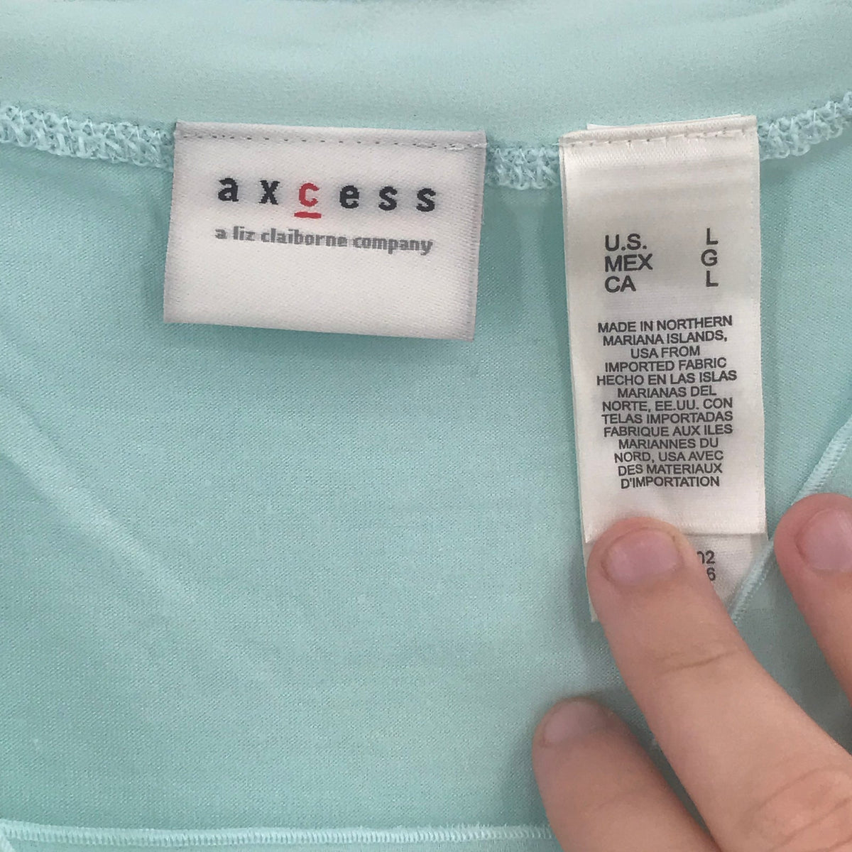 Axcess Liz Claiborne Company Sleeveless V-Neck Tank Top Aqua Large