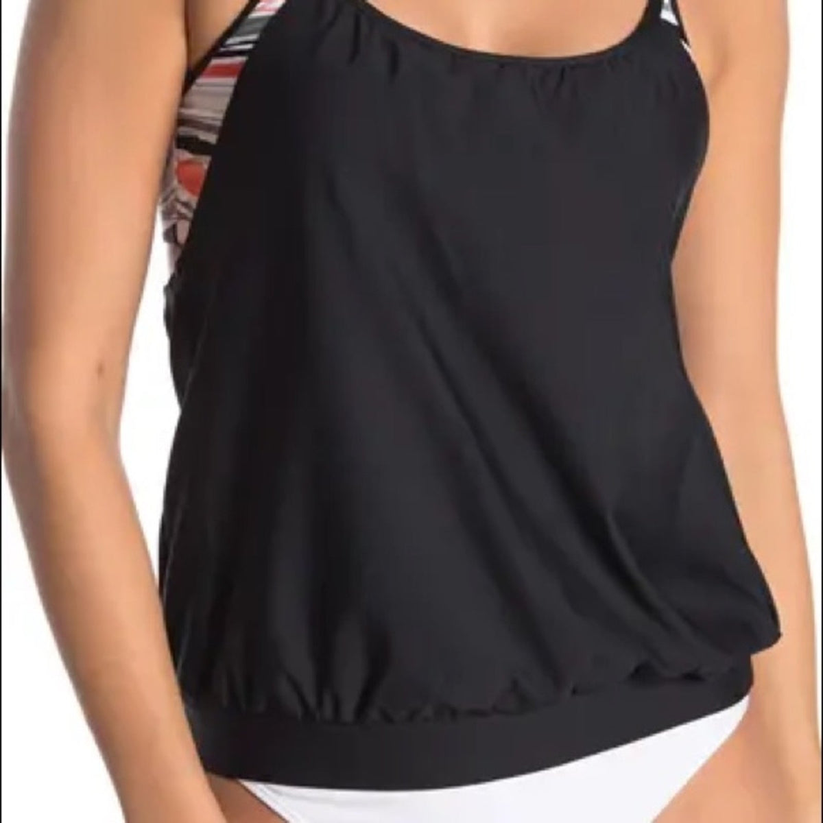 Next NEW Summer Multi Earth Stripe Tankini Size Small sWIMSUIT bathing suit top