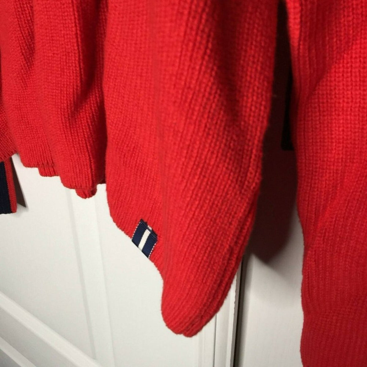 Court & Rowe Pullover Sweater Red Stripe Sporty Belle Noel Medium Cotton NEW