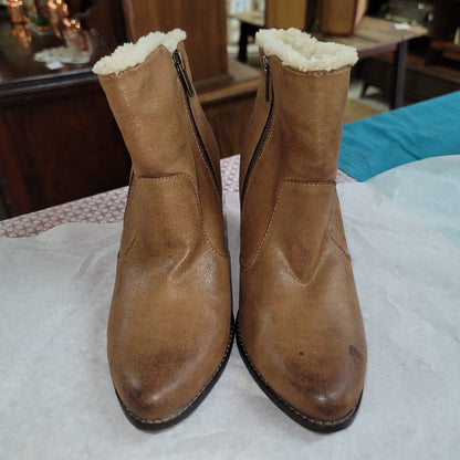 Coconuts By Matisse Lambert Bootie Size 8 Faux Shearling Brown