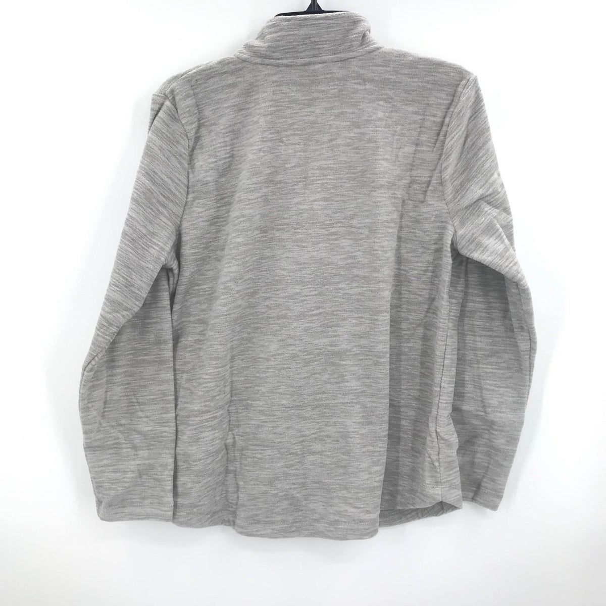 Karen Scott Women's Sport Fleece 1/4 Zip Sweater Long Sleeve Pockets Gray Medium