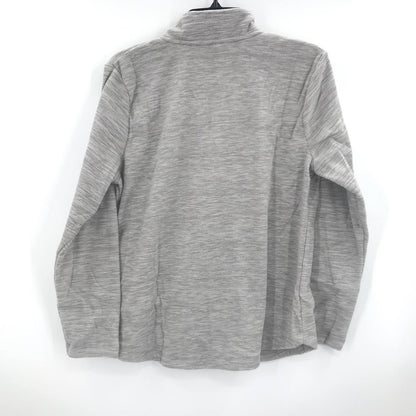 Karen Scott Women's Sport Fleece 1/4 Zip Sweater Long Sleeve Pockets Gray Medium
