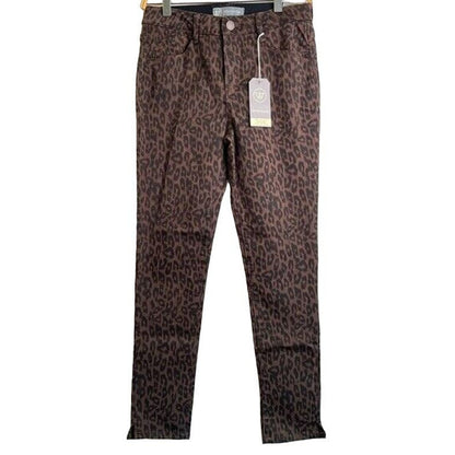 Wit & Wisdom Ab-Solution High Rise Ankle Skimmer Jeans Sz 0 in Brown Leopard NWT
