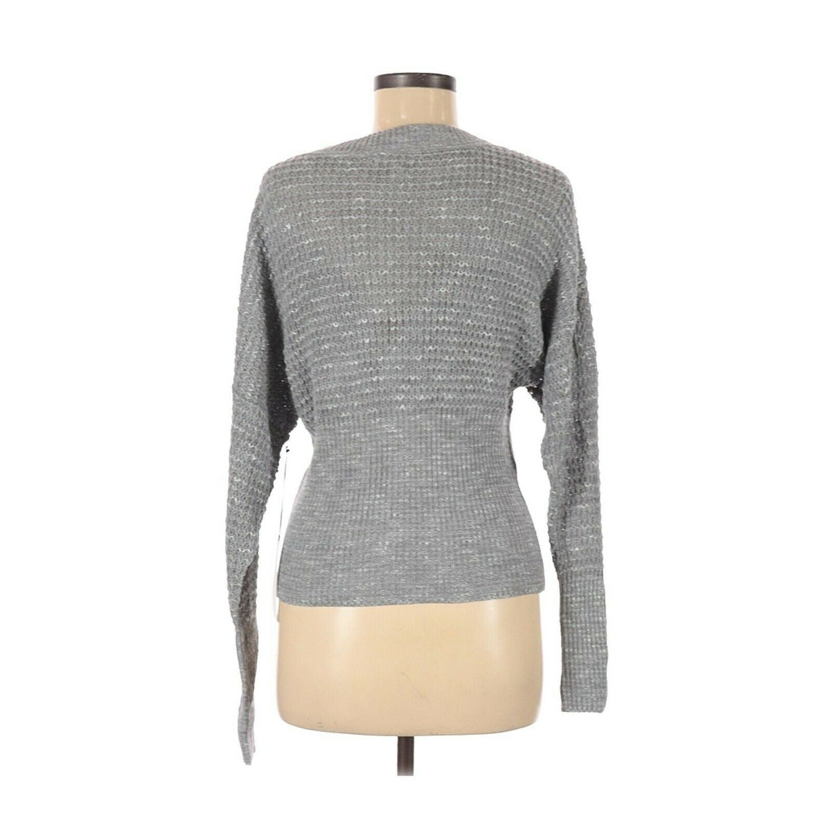 Leith NWT Classic Knitted Pullover Sweater Long Sleeve V-Neck Gray Size Small
